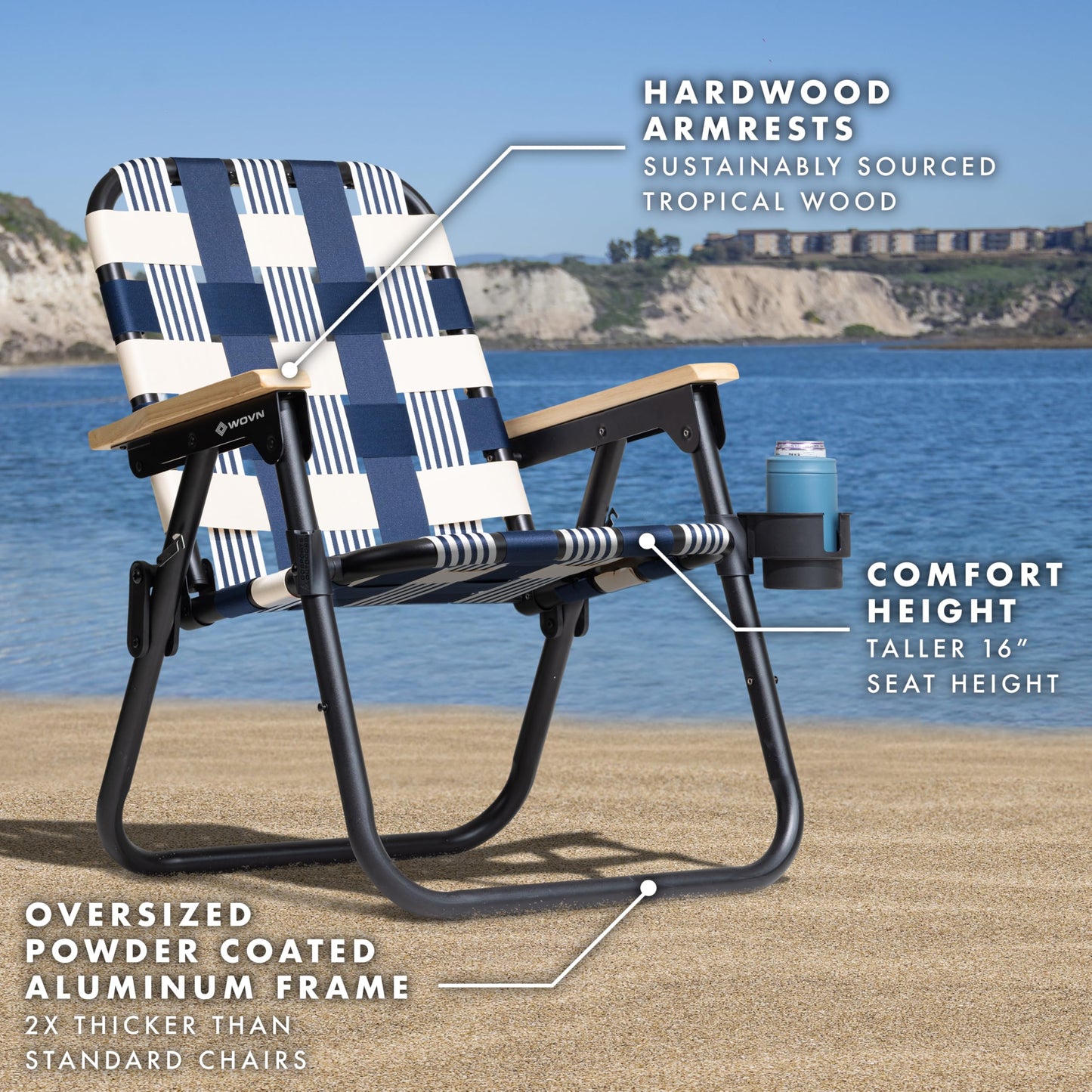 GoSports Outdoors WOVN Beach Backpack Chair - Premium Folding Camping Chair - 9 Styles Available - LIDO