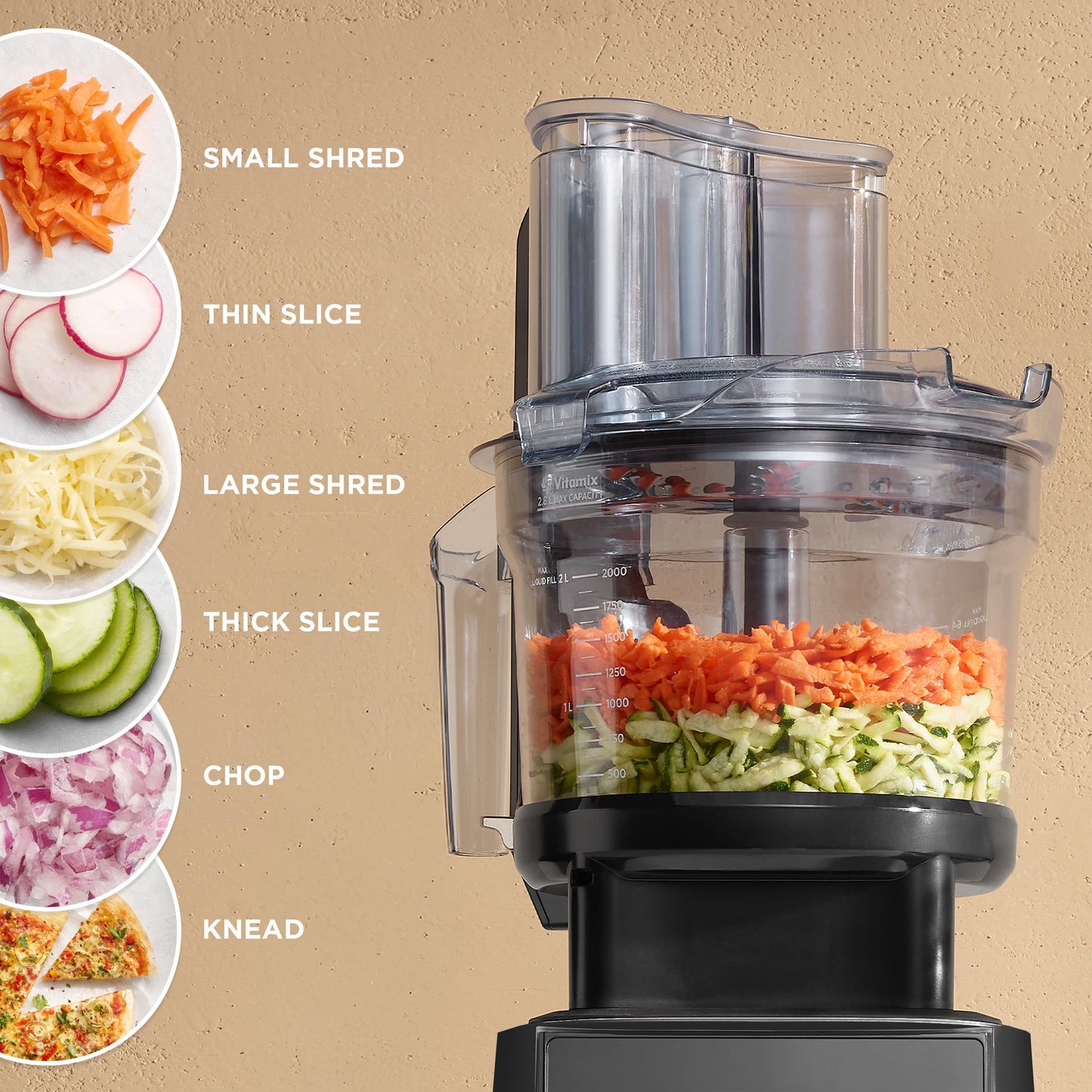 Vitamix Ascent X4 Gourmet SmartPrep Kitchen System, Professional-Grade Blender, Stainless-Steel Blades, 12-Cup Food Processor Attachment with 4 Discs, 48 Oz Blender Container, White