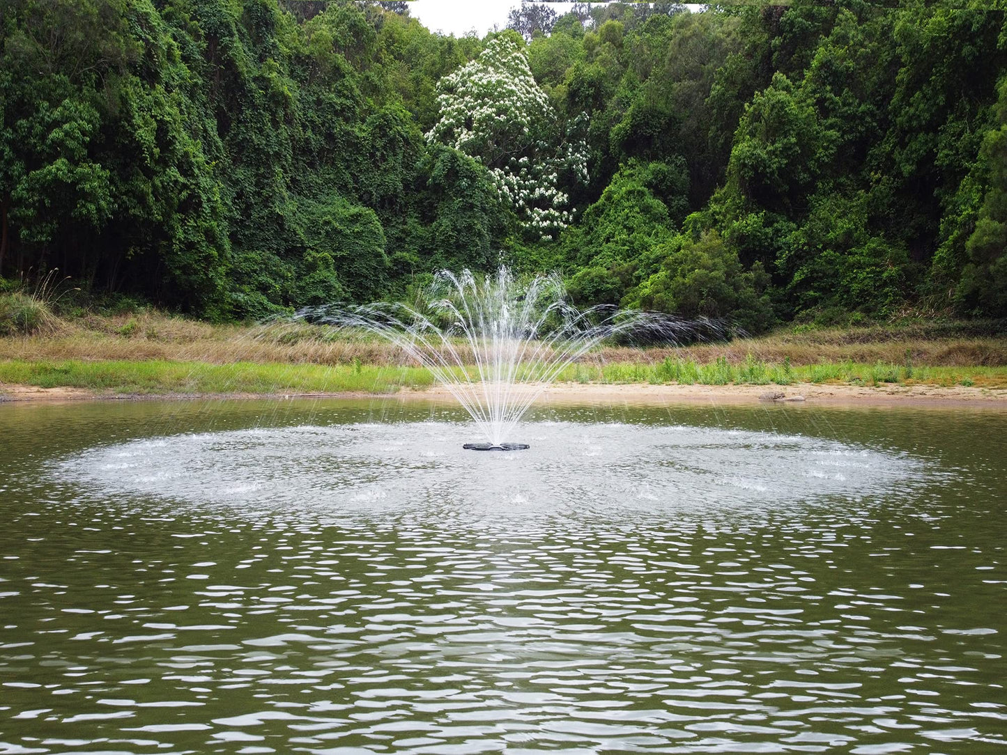 FS02 110V, 1/2 HP Large Pond Floating Fountain, Oil Free Pump 9000 GPH with 100’ Cord, Two Spray Patterns Included