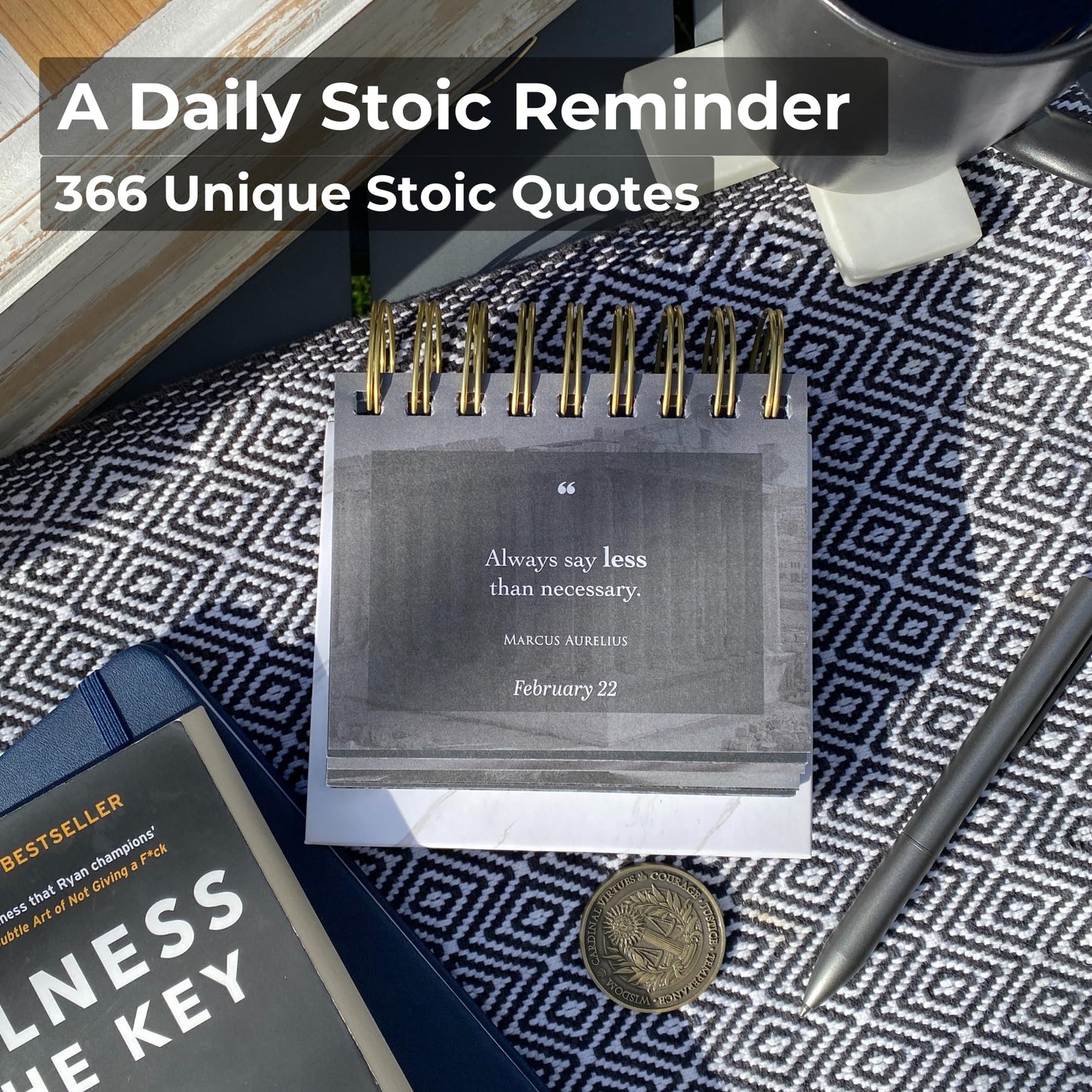 MESMOS 366 Daily Stoic Calendar, Administrative Professional Day Gifts, Inspirational Gifts for Men, Men's Gifts, Daily Affirmations Office Desk Decor for Men, Motivational Self Care Office Desk