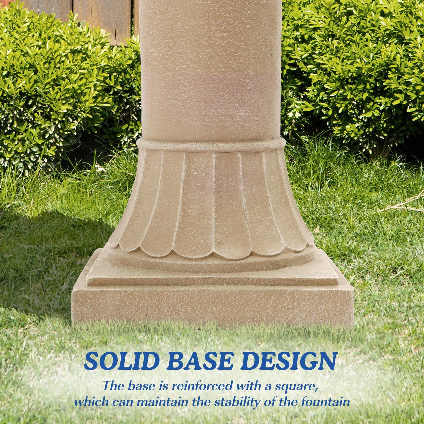 TOBYUL Italian Outdoor Water Fountains Garden Decor - 48.4''H Fountains and Waterfalls Outside, Large Cascading Indoor Floor-Standing Resin Bubbler Fountain Features W/Pump for Patio, Yard and Home