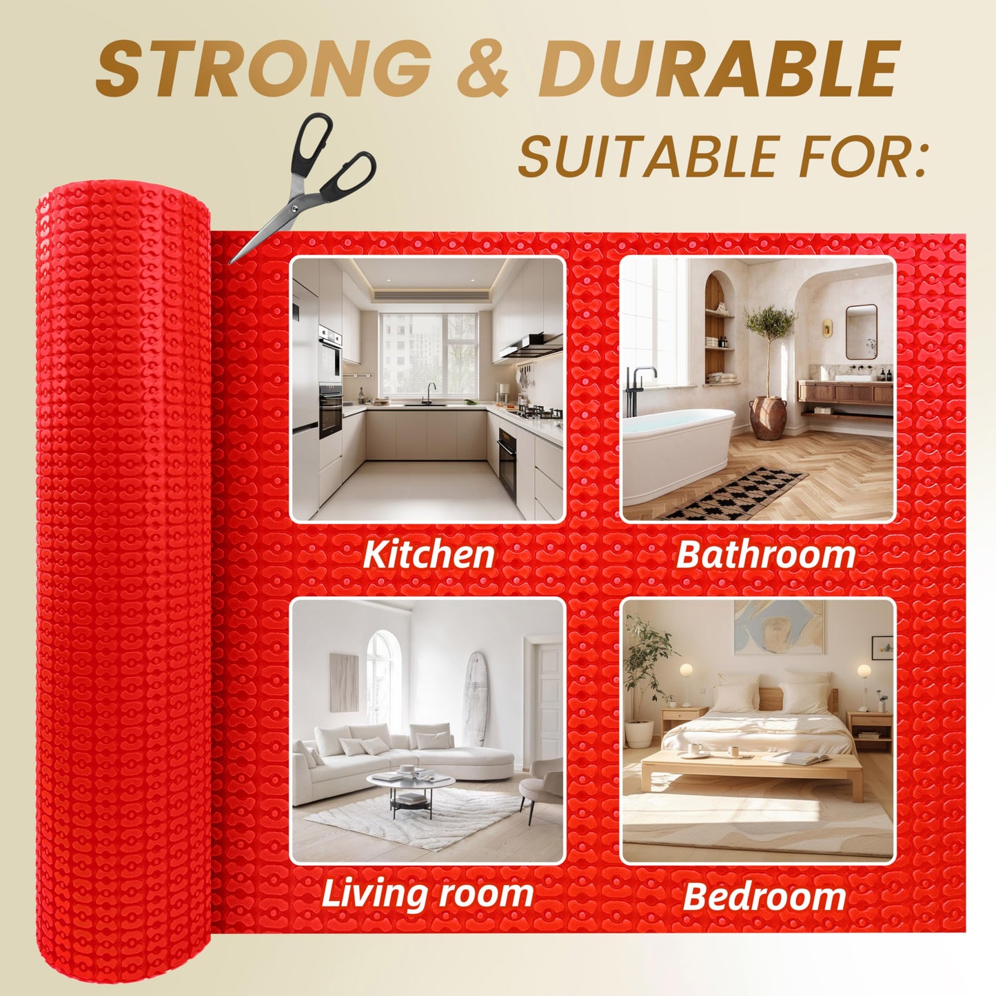 Heating Cable Uncoupling Membrane YeloDeer, Waterproofing Underlayment and Crack Prevention Membrane for Electric Floor Heating Systems 54 Sq. Ft.