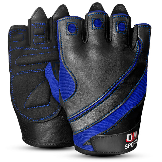 DXM SPORTS Workout Gloves for Men and Women, Gym Weight Lifting Gloves with Wrist Support - Breathable, Anti-Slip Gloves for Exercise, Fitness, Cycling, Training, Outdoor Sports (Blue, XX-Large)