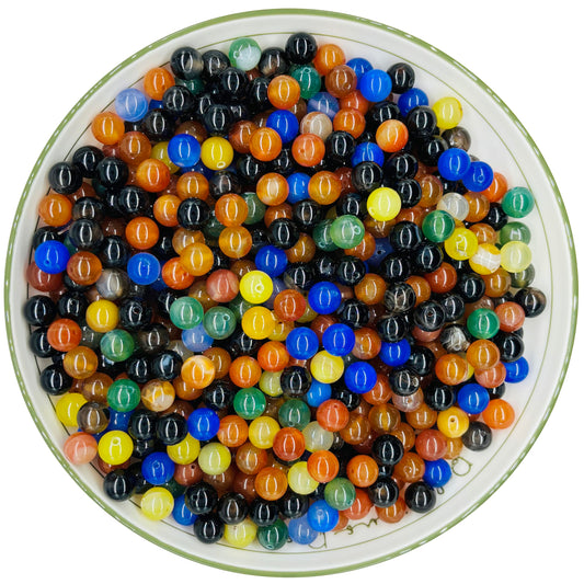 WHNKFB 8mm 50PCS Natural Multiple Color Mixed Agate Round Beads, Colorful Loose Stone Beads for Jewelry Making Craft - 4mm 6mm 8mm 10mm Options with Free Elastic Cord
