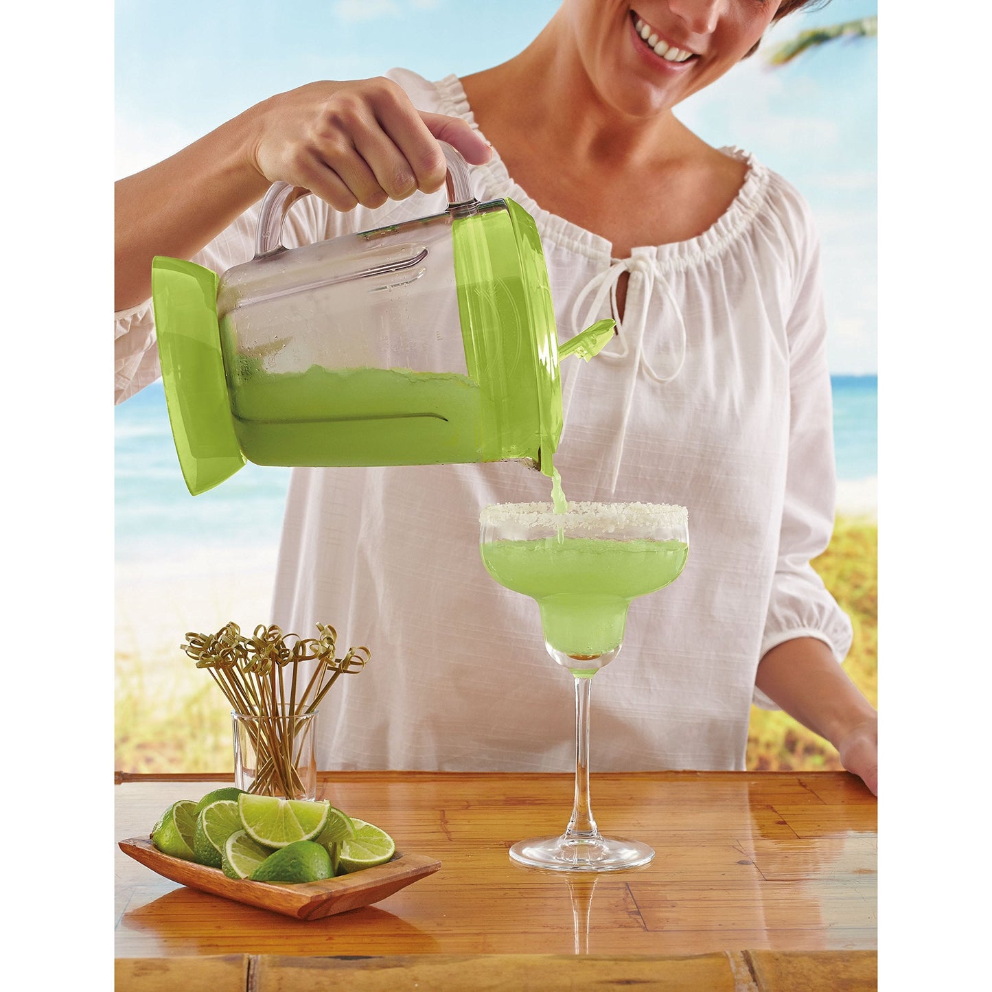 Margaritaville Bahamas Frozen Concoction Dual Mode Beverage Maker Home Margarita Machine with No-Brainer Mixer and 36 Ounce Pitcher