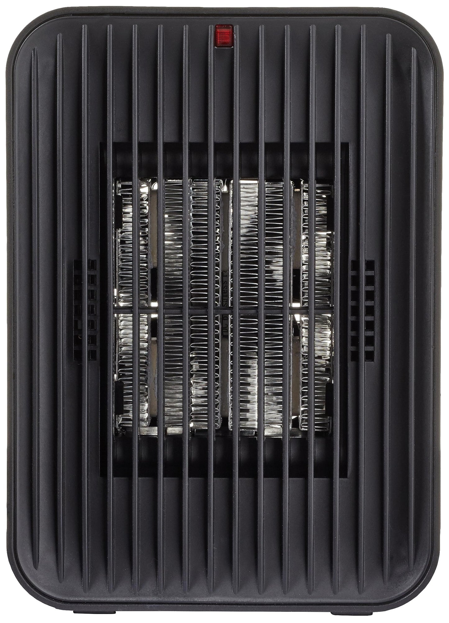 Amazon Basics Portable Ceramic Space Heater, Small Electric Heater for Indoor Use With 3 Heat Settings, Temperature Control, Lightweight (1.7 LBS), 520 w, Black, 5.1"L x 3.5"W x 7"H