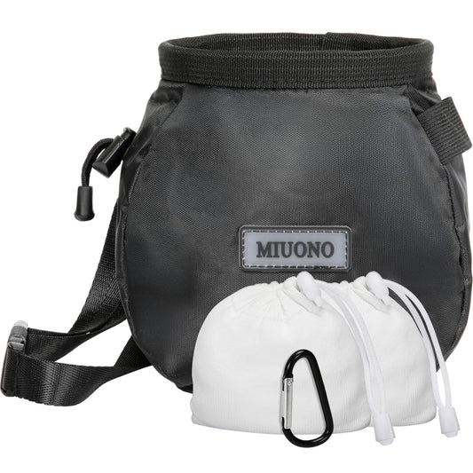 MIUONO Chalk Bag with 2 Chalk Balls, Belt, Carabiner Clip, Brush Loop and Zippered Pocket for Climbing, Bouldering, Gymnastics, Cross Fit and Lifting