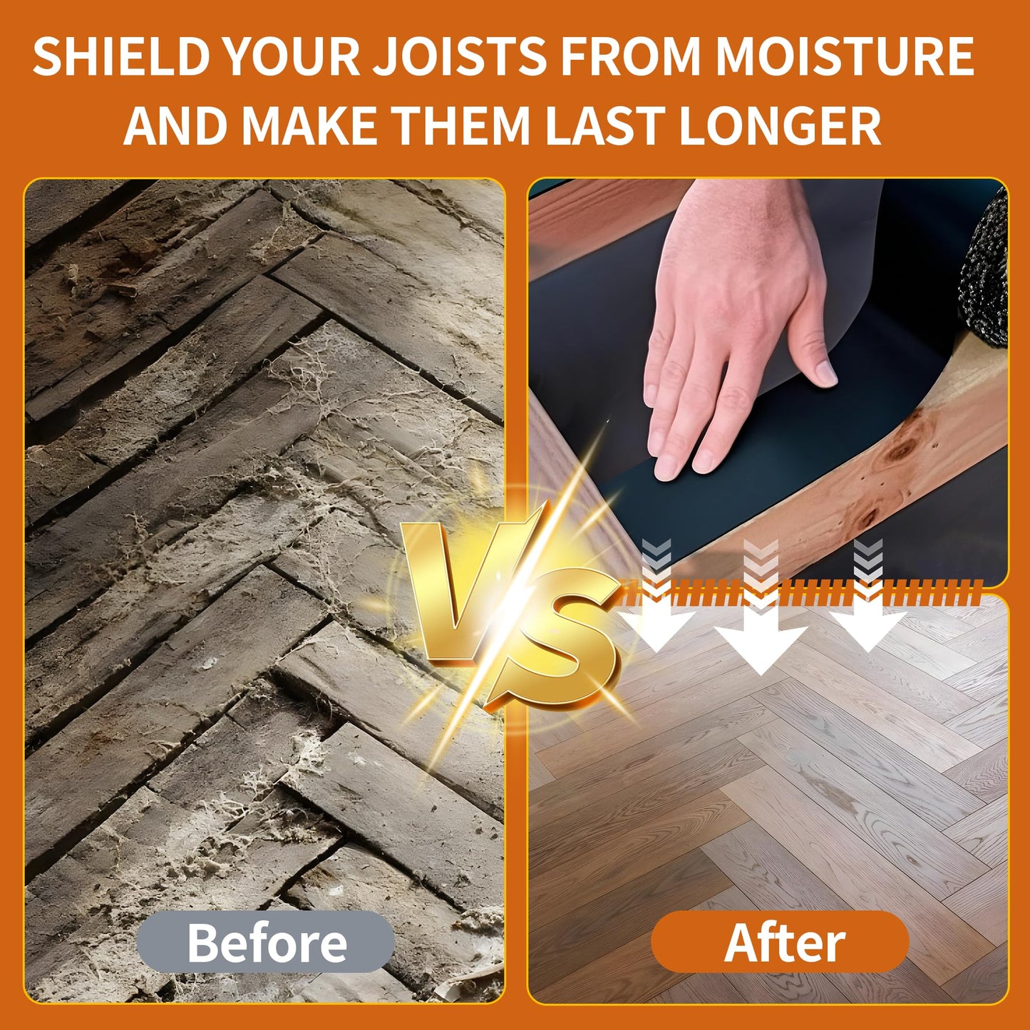 JOAPRIL Joist Tape 6'' x 50', 4 Pack for Decking - Waterproof & Weatherproof Deck Tape for Joists and Beams Building