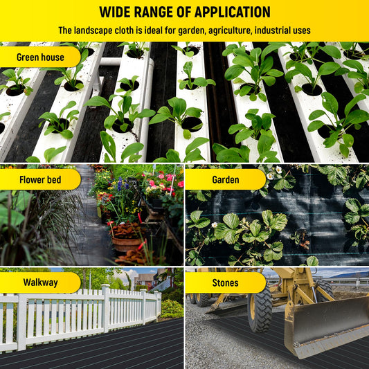 Doniks 6x300ft Driveway Fabric,3.5OZ Commercial Heavy Duty Weed Barrier Fabric, Garden Landscape Fabric,French Drain Fabric for Erosion Control,Landscape Fabric,Weed Barrier,Construction Projects