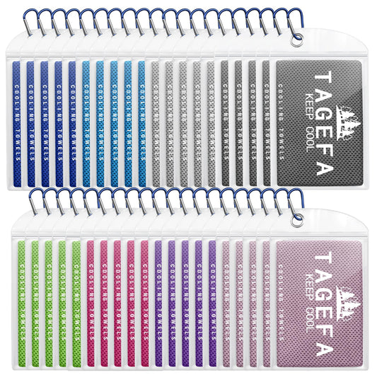 Tagefa Cooling Towels 40 Pack, 40"x12" Bulk Cold Towels for Hot Weather, Cool Gym Towel for Neck & Face, Cooling Rags with Carry Bag for Sports, Workout, Golf, Camping, Travel