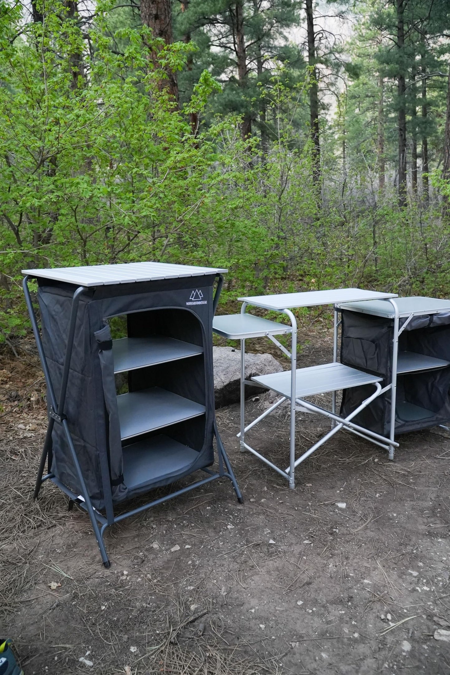 MOUNTAIN SUMMIT GEAR Foldable Roll Top Camping Pantry and Table, Made by Caddis Sports