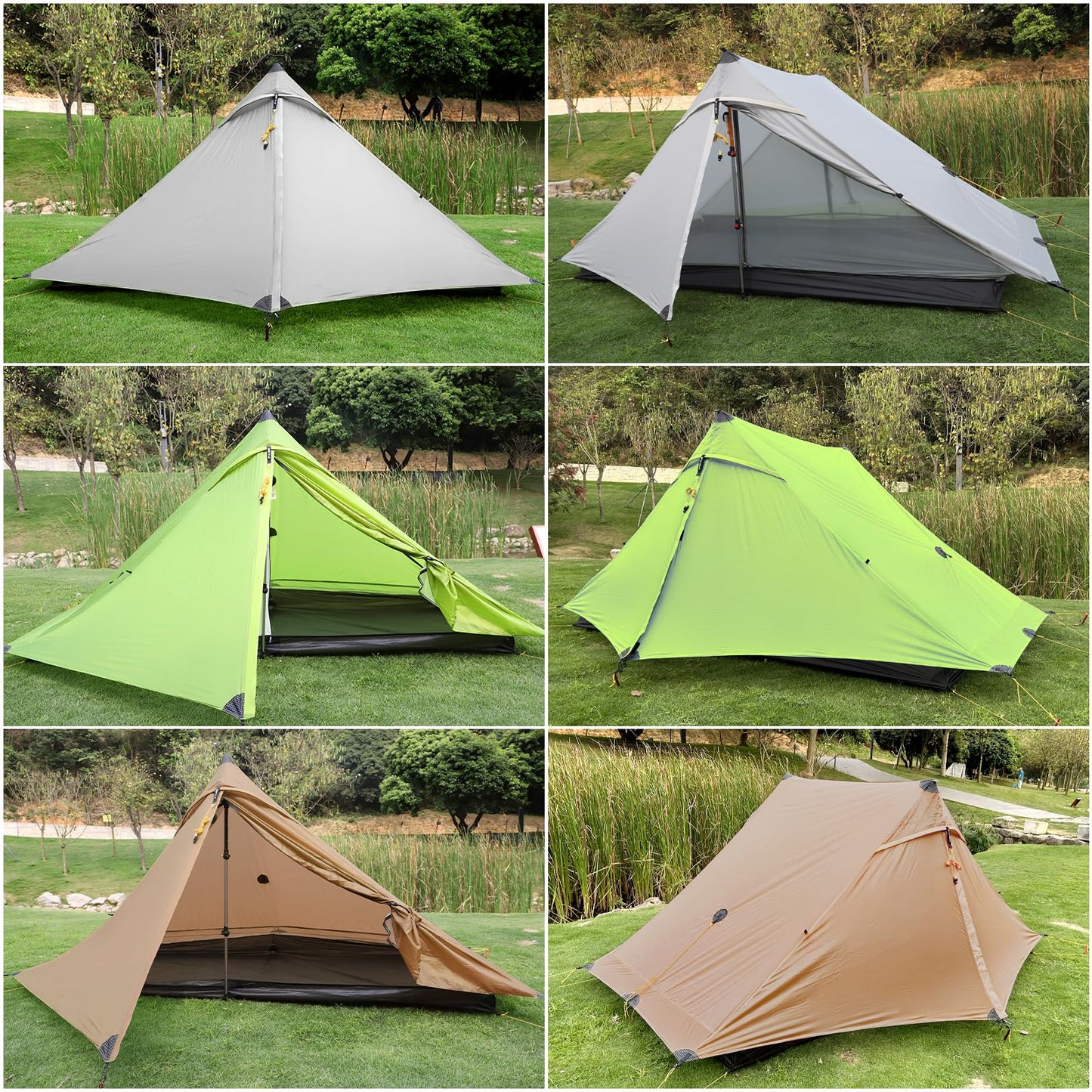 ROOMEDAL 3F UL Gear Lanshan PRO Lanshan Ultralight Tent 3 Season Backpacking Tent for 1 Person, Waterproof Professional Tents for Camping, Trekking, Kayaking, Climbing, Hiking