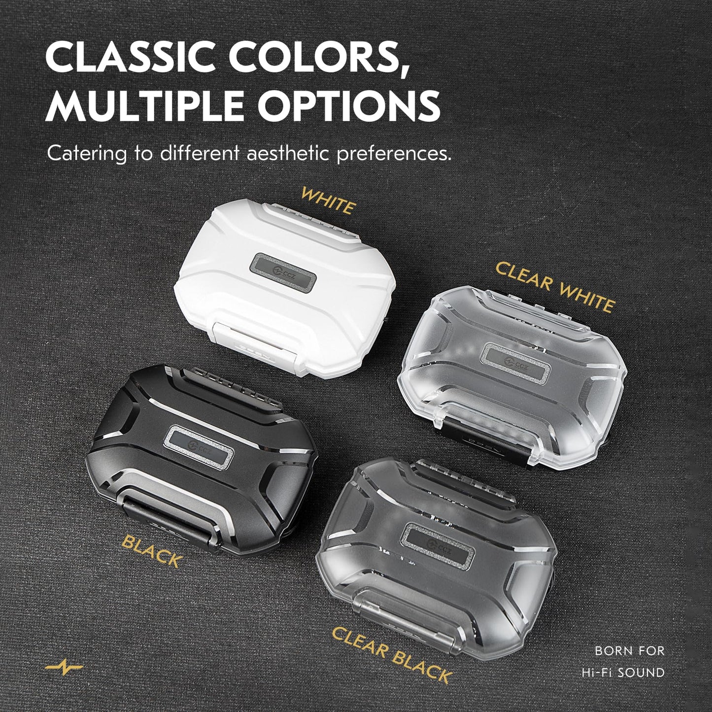 CCZ ZC01 in Ear Monitor Case, Portable Earbud IEMs Case, Waterproof Earphone Storage Box, Travel Carrying Organizer for Headphones, IEM Cables, Fit for KZ ZS10 Pro/ZS10 Pro X/ZS12 Pro X (Black)
