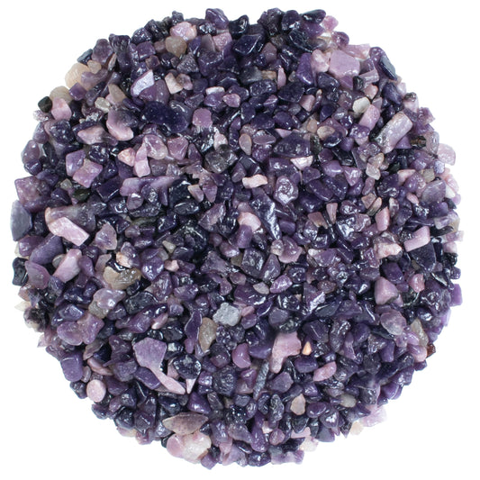 ZAICUS Lepidolite Crystal Chips Bulk Gemstone Valentine Gift, Healing Crystal Natural Irregular Shaped Crushed Stone Reik Healing Tumbled Chips Crystal Chips for Witchcraft & 1 Lb