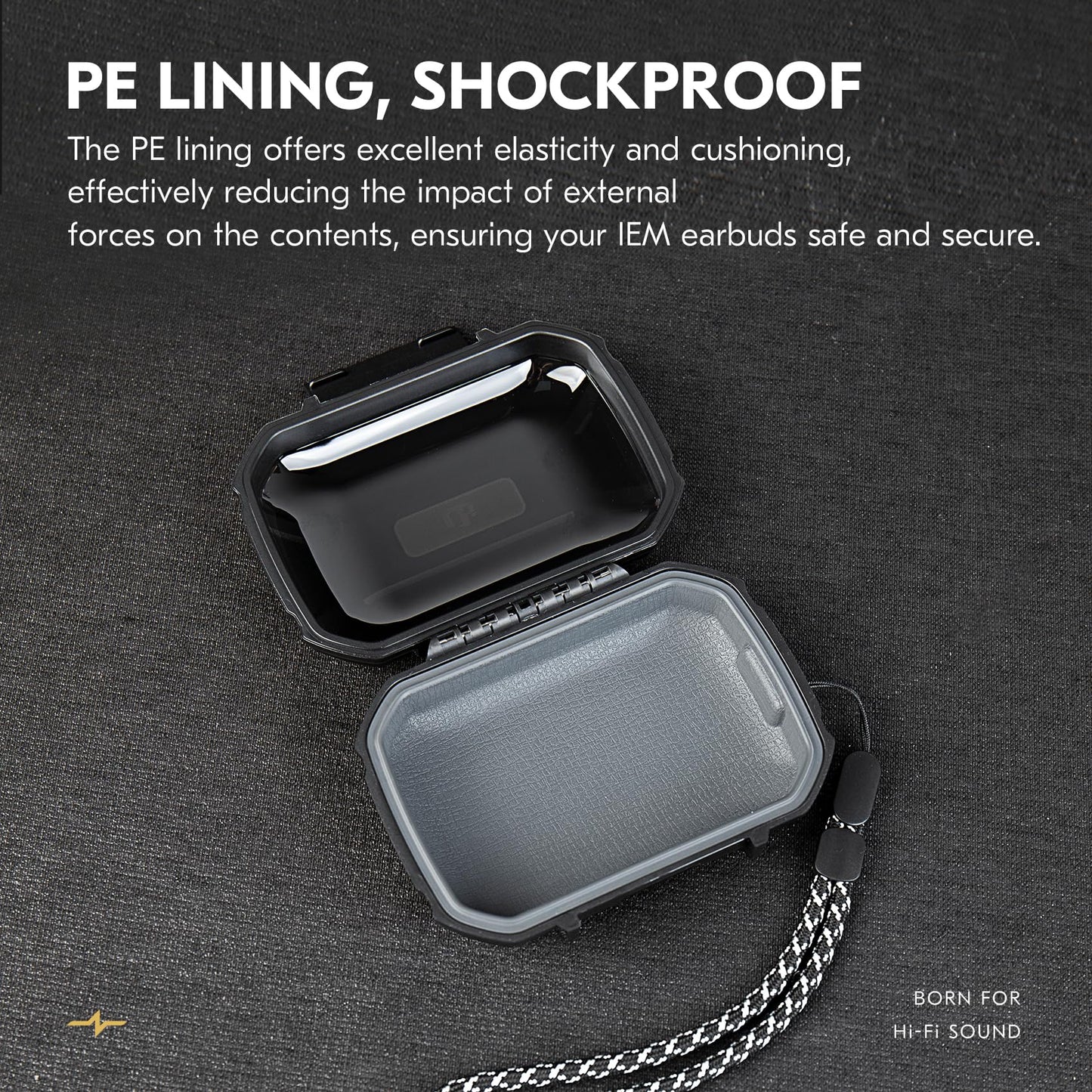 CCZ Taichi Portable IEM Case, Water-Resistant Earbuds Storage Hard Box, Travel Carrying Case for Headphones Compatible with Moondrop CHU II,KZ ZS10 PRO (Black)