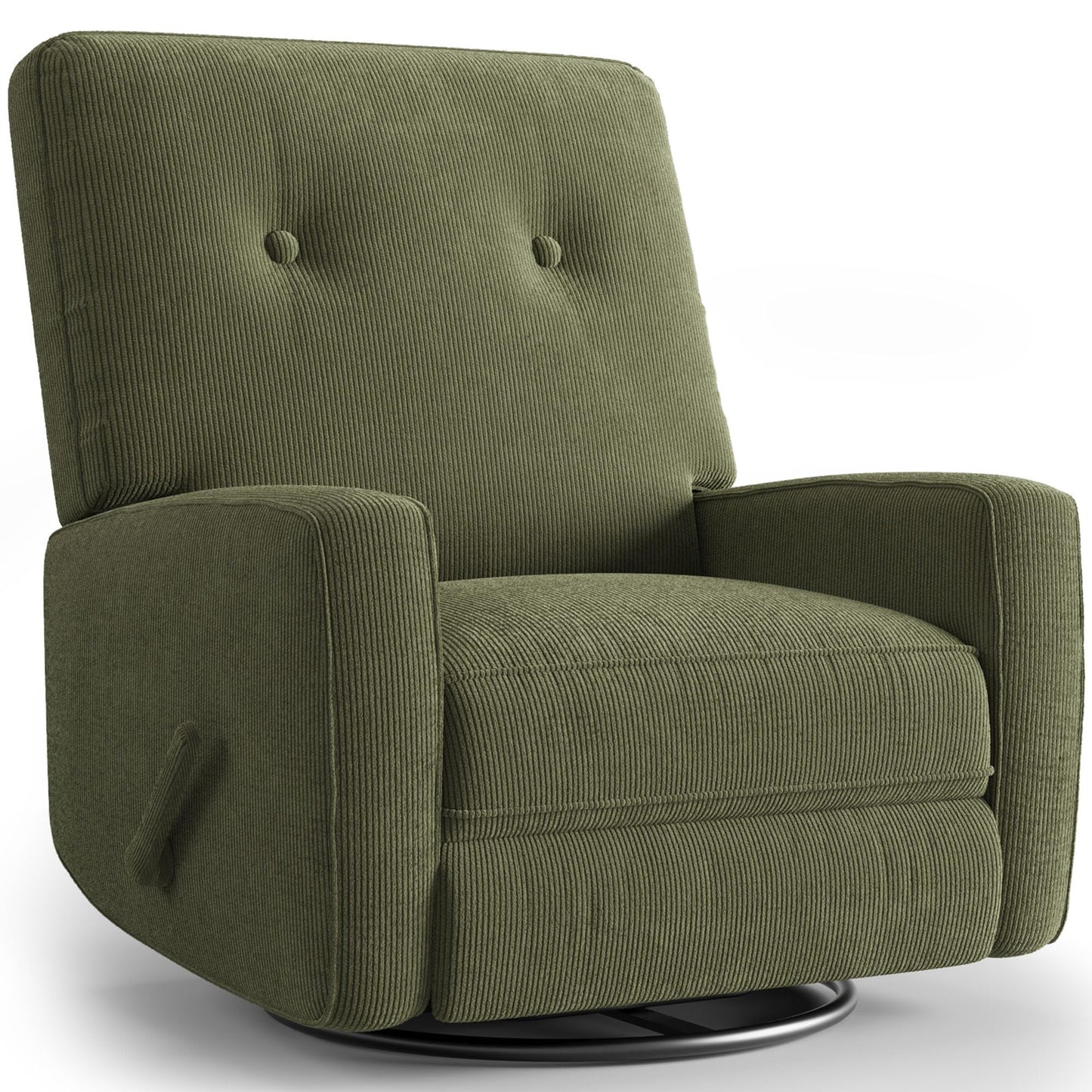 Garvee Nursery Recliner Chair, 360° Swivel Rocking Glider Chair for Adults with Adjustable Backrest & Footrest, Cozy Corduroy Upholstered Armchair for Living Rooms, Bedrooms, Apartments, Green