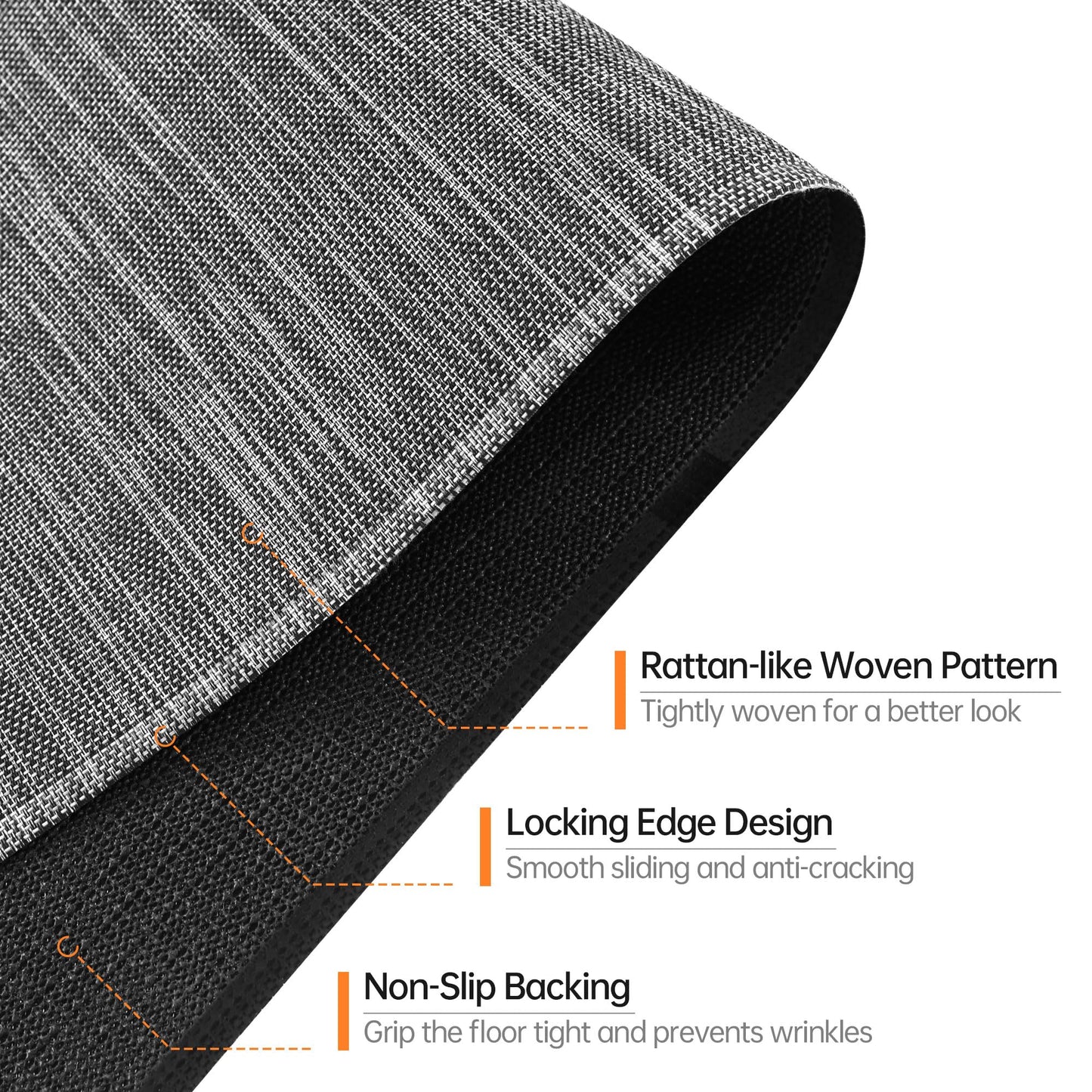 Homek Office Chair Mat for Hardwood & Tile Floor, 30"x48" Computer Chair Mat, Non-Curve Anti Slip Hard Floor Protector for Rolling Chair, PVC Mat Desk Rug for Home Office