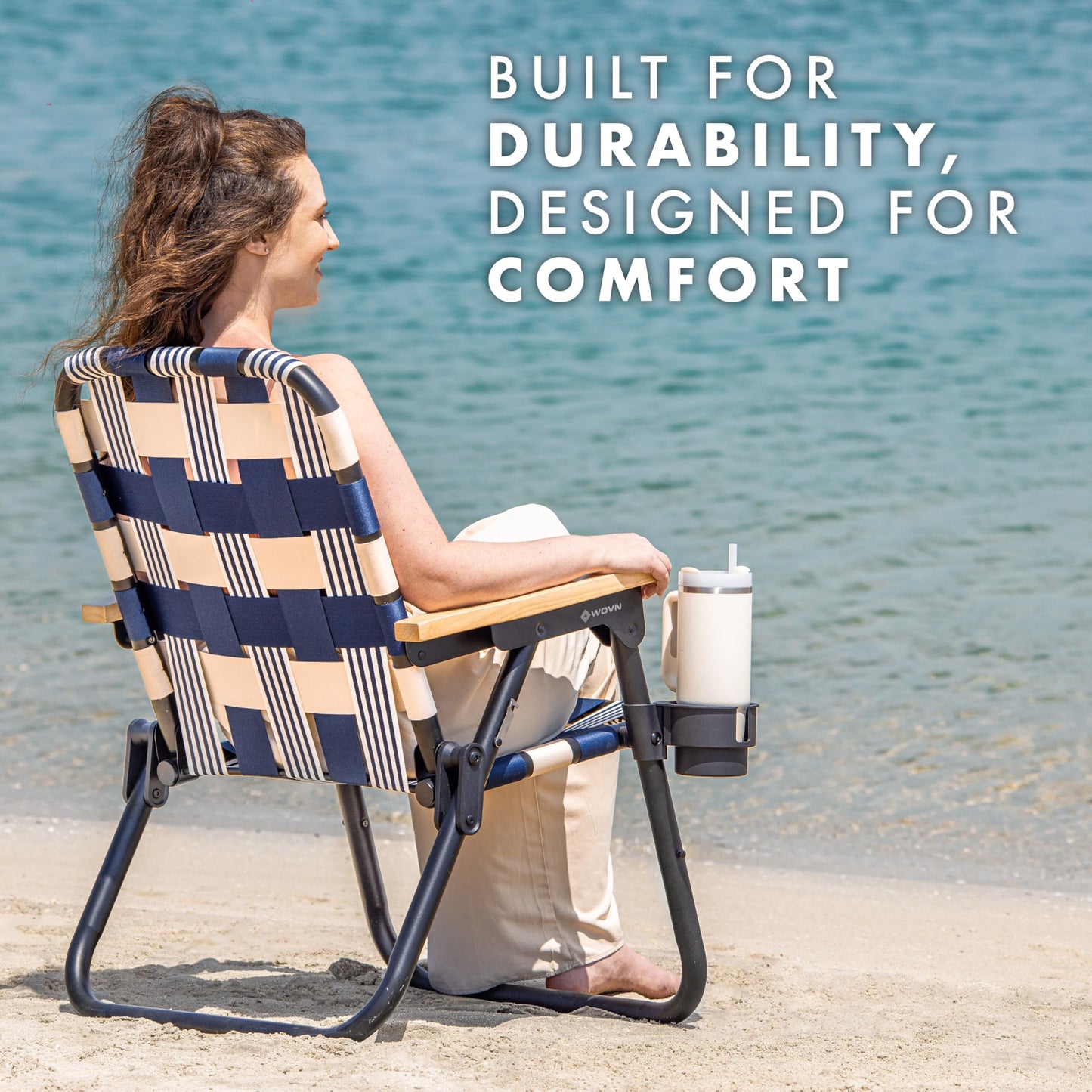 GoSports Outdoors WOVN Beach Backpack Chair - Premium Folding Camping Chair - 9 Styles Available - LIDO