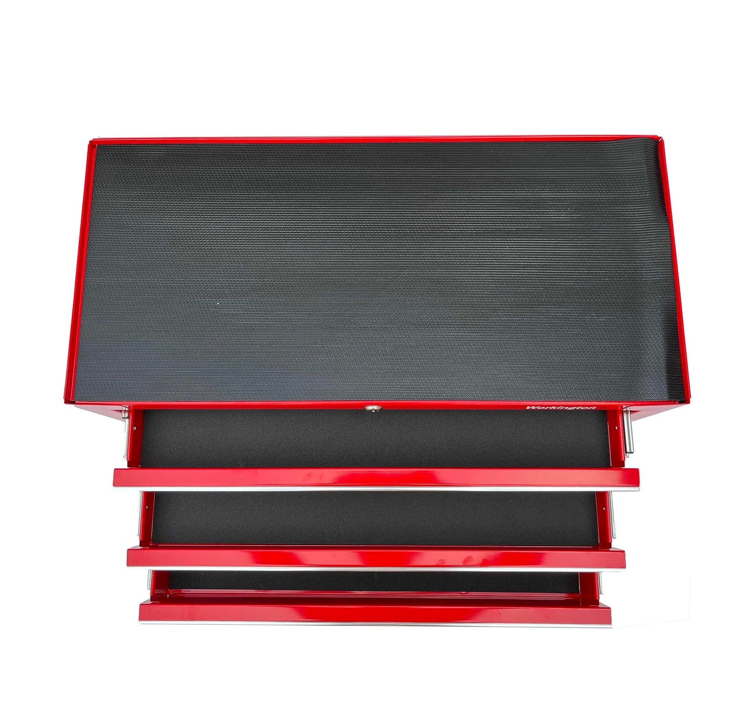Workington Industrial 3 Drawers Portable Metal Intermediate Box, 26" Middle Tool Chest Cabinet with Ball Bearing Drawer Slides, Steel Tool Storage Box Organizer 4009 Red