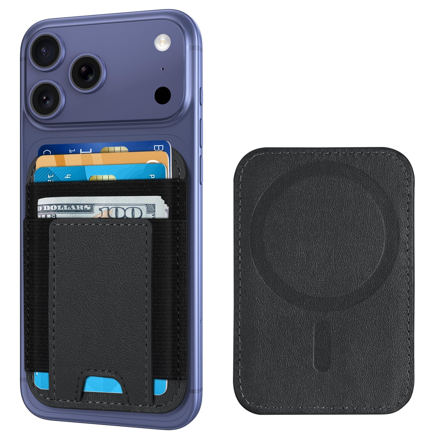 ExtreLife Upgraded for Magsafe Wallet, Strongest Magnetic Wallet for iPhone 17/16/15/14/13/12 Series, 7 Cards Holder, Magnetic Phone Wallets, Slim, 2 Card Slots, RFID Blocking, Vegan Leather, Black