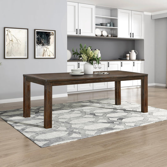 Lexicon 79" Dining Table for 8, Modern Rectangular Dining Room Table, Solid Acacia Wood Dining Table, Modern Wood Table with Solid Wood Leg for Kitchen/Dining/Living Room, Easy Assembly, Dark Brown