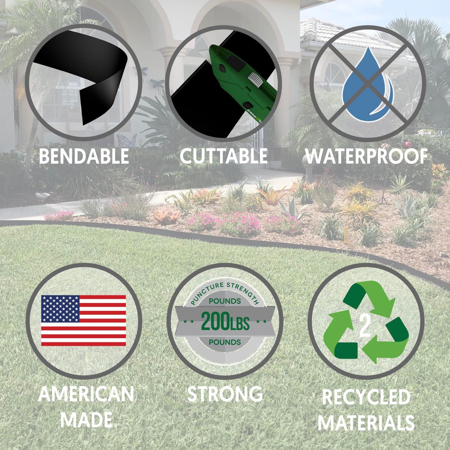 Grass Barrier - Landscape Edging - 10" inch Depth - (80 feet)