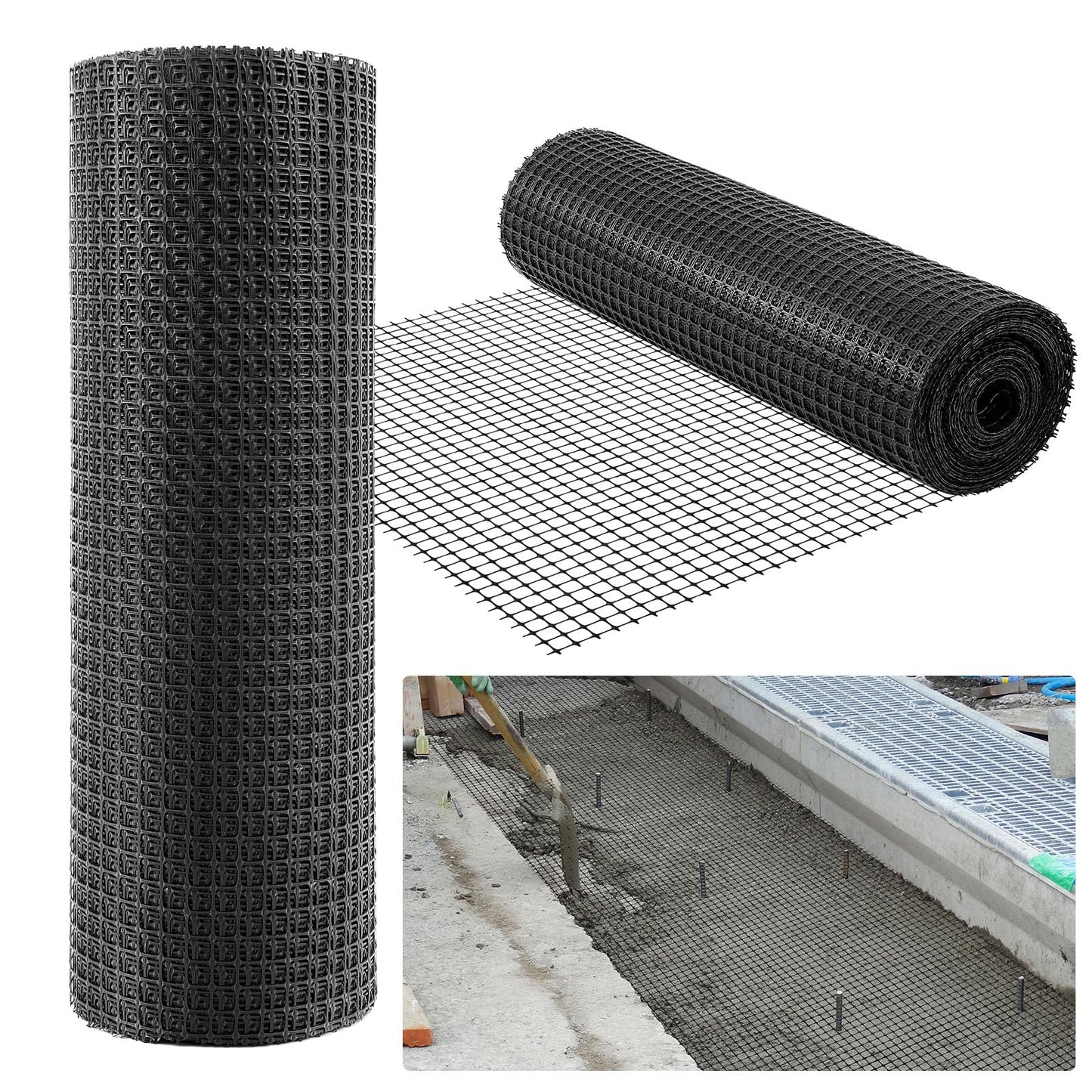 Wesnoy 4ft x 50ft Bi-Directional Universal Retaining Wall Geogrid Driveway Stabilization Grids Gravel Grid Walls Geocell Geogrid for Retaining Wall