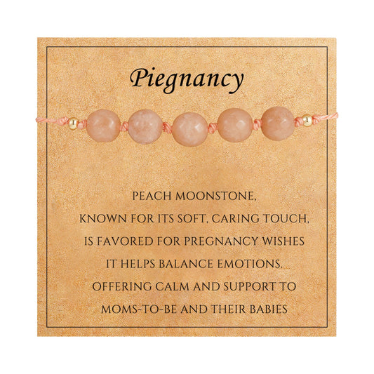 Fezodo Pregnancy Gifts for Expecting Mom, Protection Crystals Natural Energy Healing Crystal Beaded Bracelet Empath Protection Bracelet for Women Chistmas Valentines day Birthday Gift for Friends Women