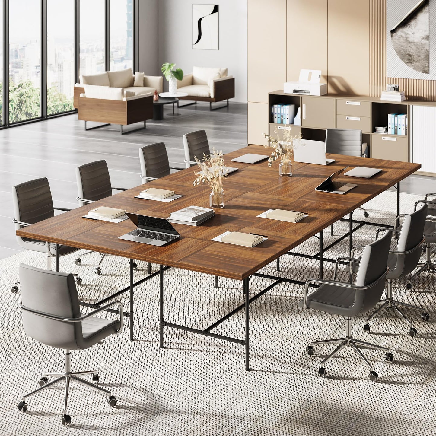 LITTLE TREE 6FT Conference Table, Rectangle 70.8" W x 35.4" D Meeting Table, Seminar Table for Office Conference Room