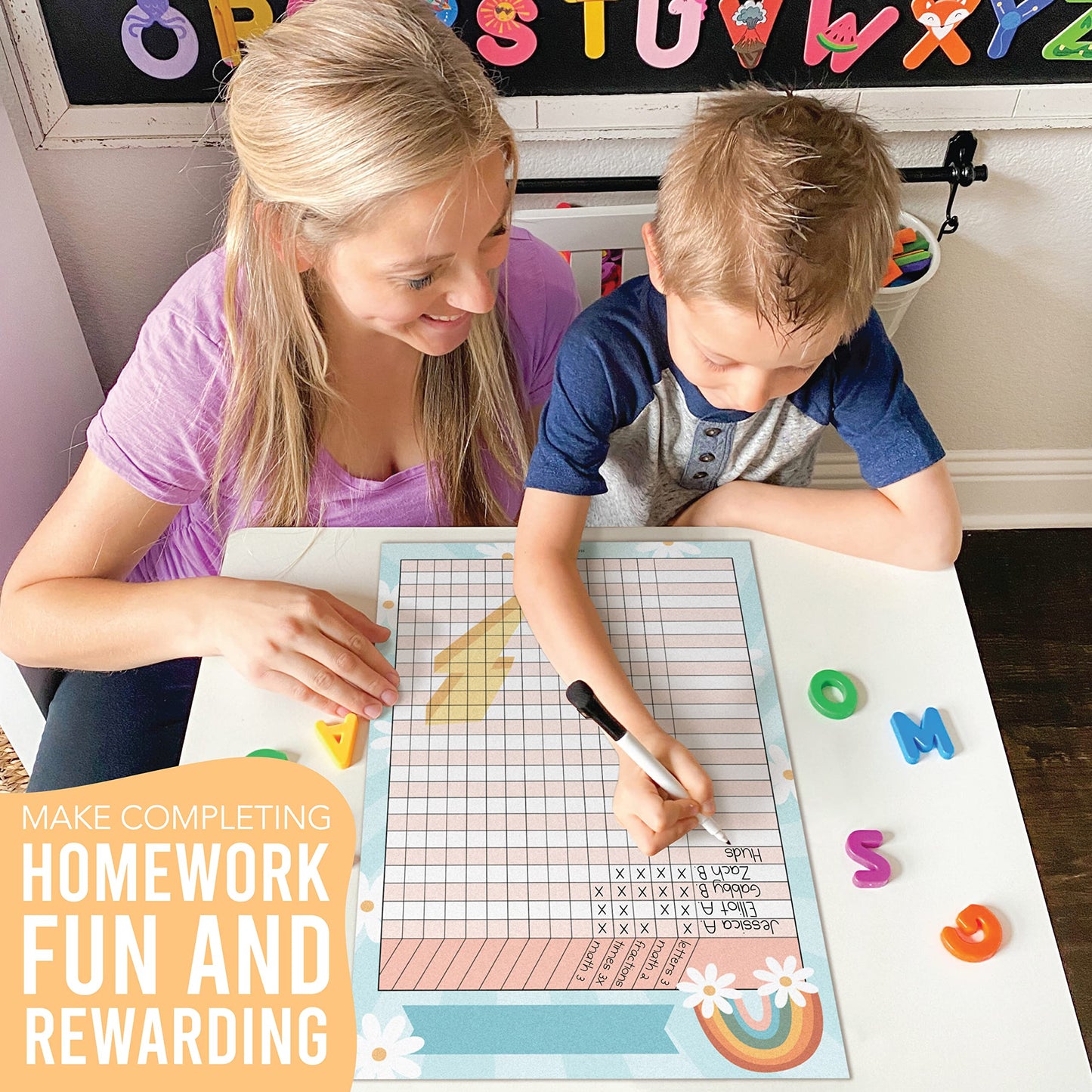 Attendance Chart for Classroom Management - 4 Incentive Chart for Classroom Essentials, 11x17 Student Behavior Charts and Homework Tracker, Teachers Class Attendance and Assignments Log