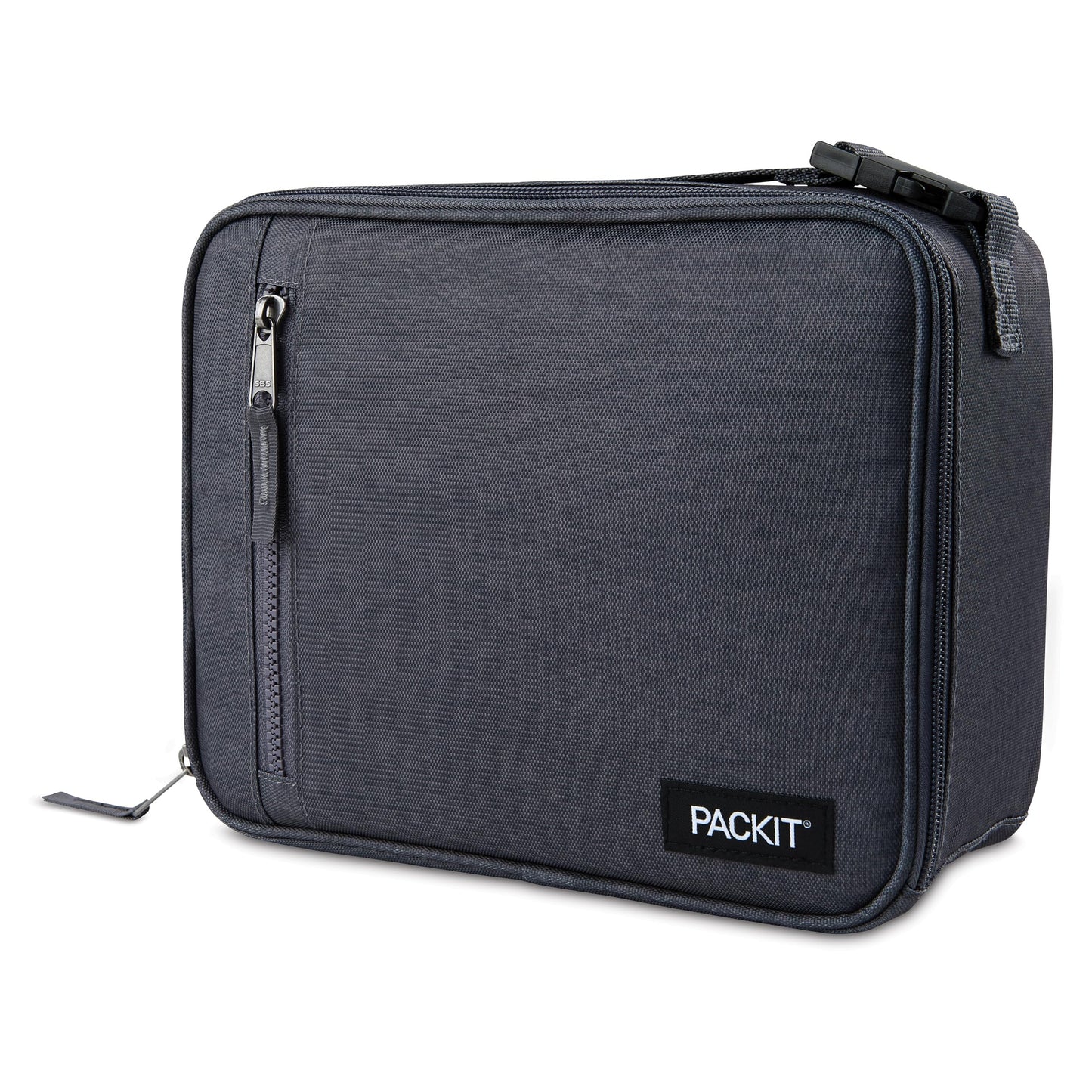 PackIt(R) Freezable Classic Lunch Box, City Charcoal, Built with EcoFreeze(R) Technology, Collapsible, Reusable, Zip Closure With Front Pocket and Buckle Handle, For Work Lunch
