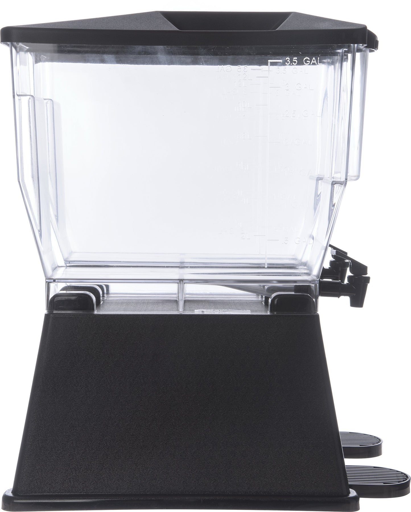 Carlisle FoodService Products Trimline Double Base Rectangular Beverage Dispensers with Spigot for Catering, Buffets, Restaurants, Polycarbonate (Pc), 2 x 3.5 Gallons, Black