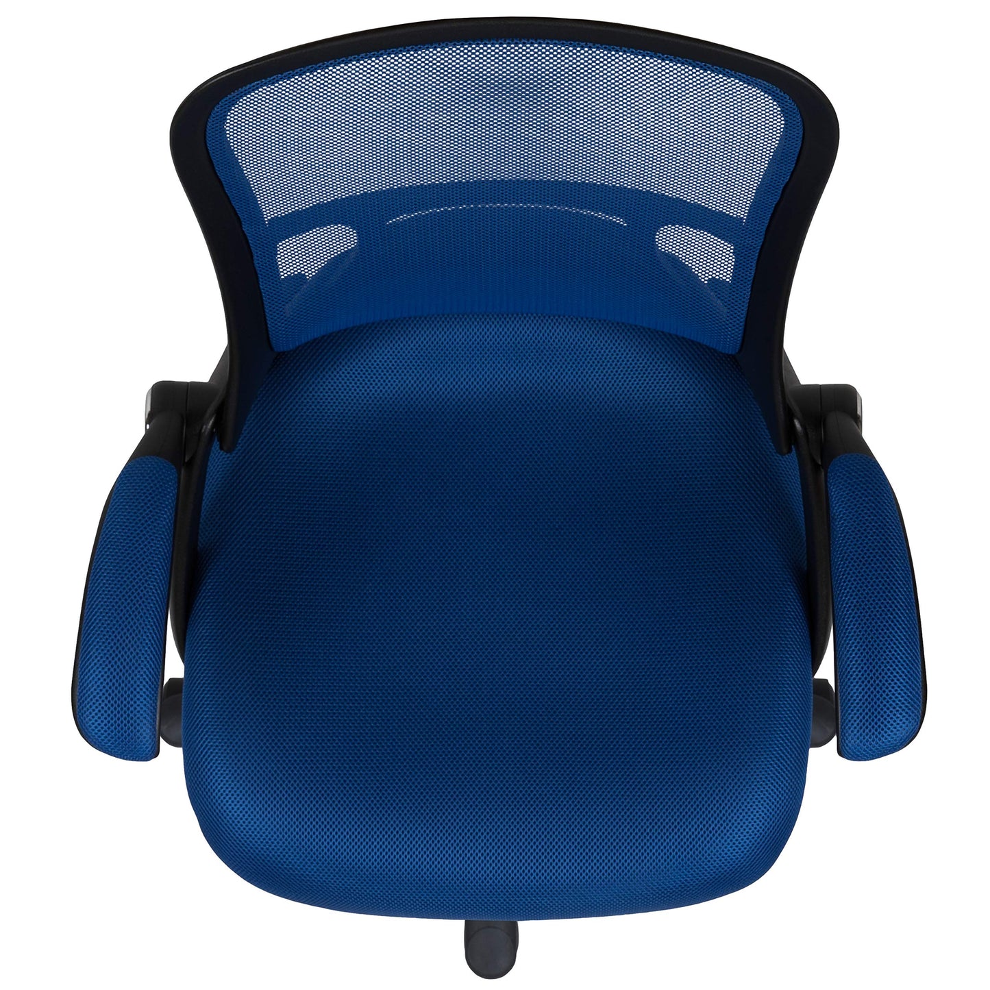 Flash Furniture Porter High-Back Swivel Office Chair with Adjustable Lumbar Support and Seat Height, Ergonomic Mesh Desk Chair with Flip-Up Armrests, Blue/Black