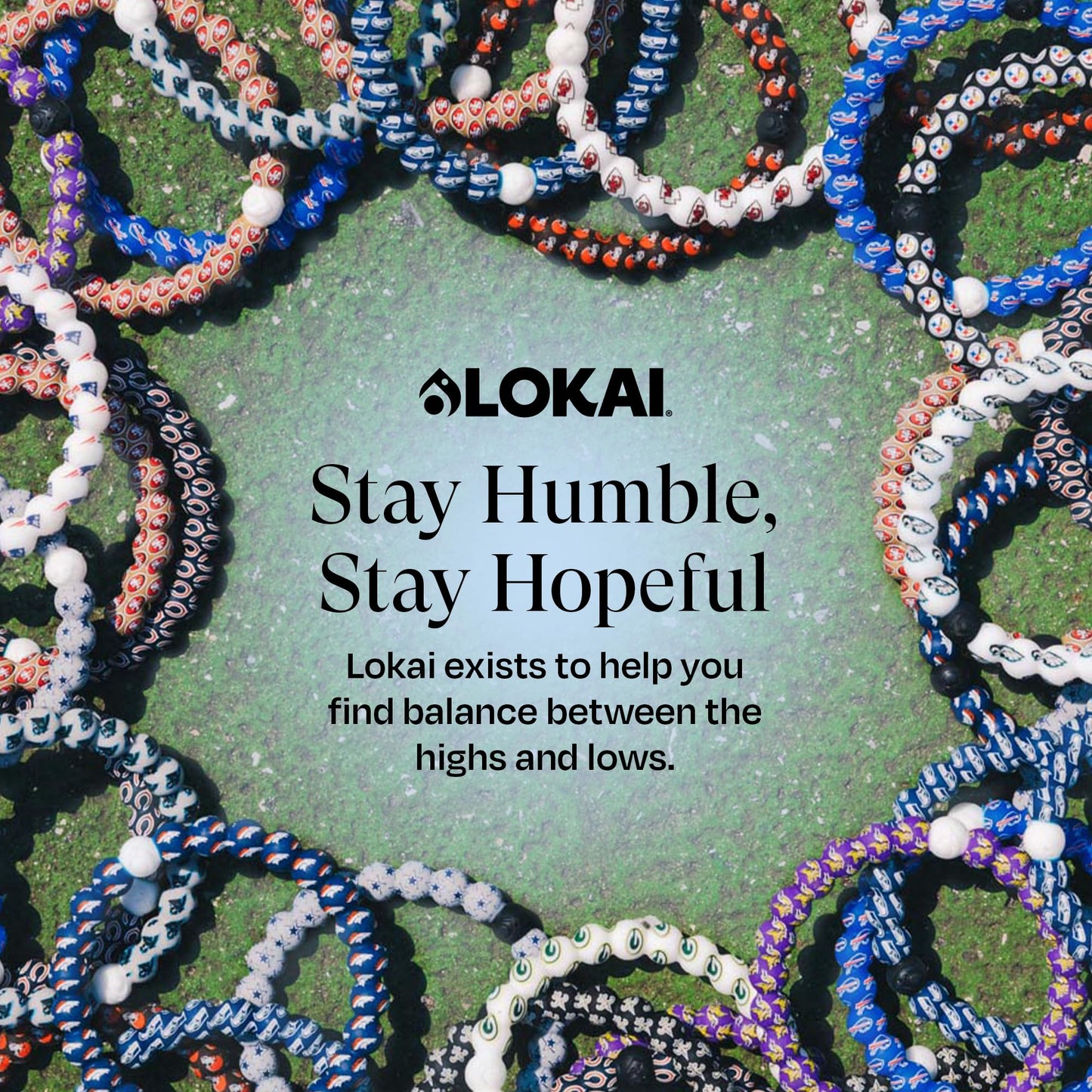 Lokai NFL Football Collection Silicone Beaded Bracelet, Baltimore Ravens Home Field (Medium) - Beaded Bracelet for Women & Men, Silicone Jewelry Bracelet Slides-On for Comfortable Fit