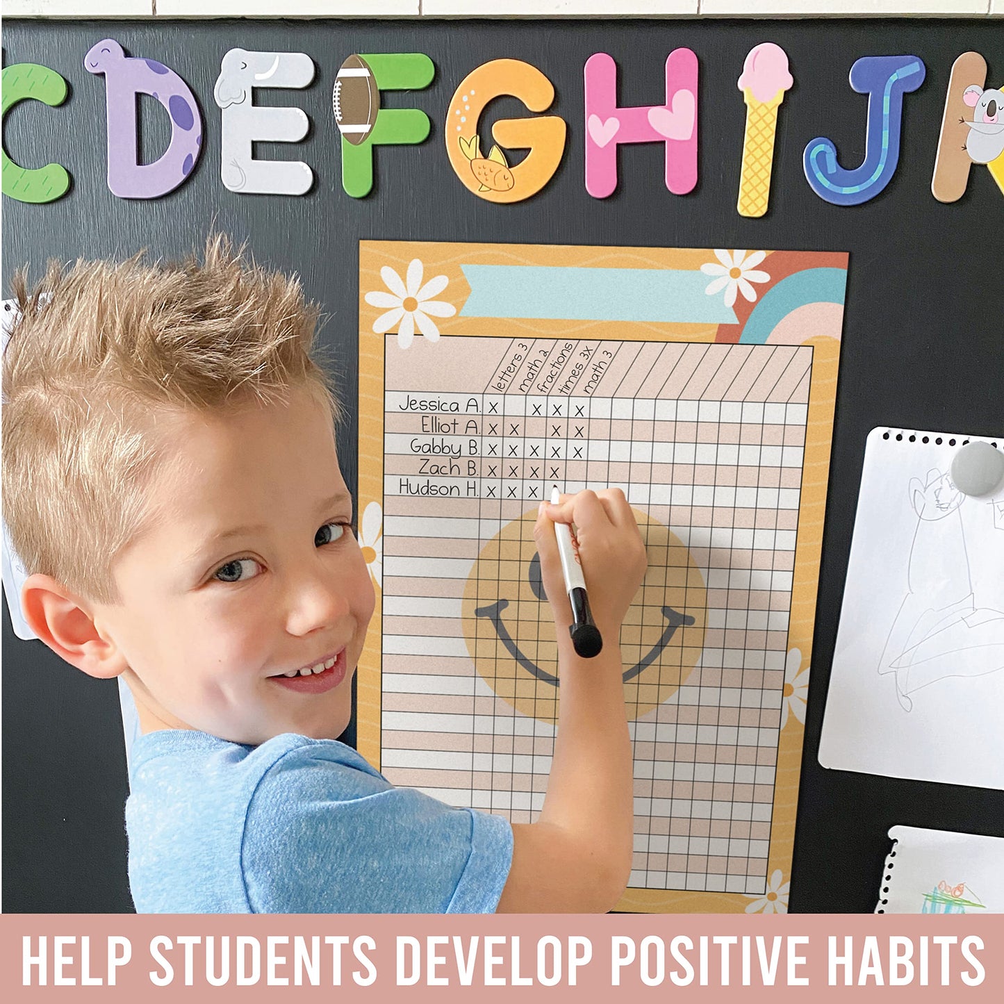 Attendance Chart for Classroom Management - 4 Incentive Chart for Classroom Essentials, 11x17 Student Behavior Charts and Homework Tracker, Teachers Class Attendance and Assignments Log
