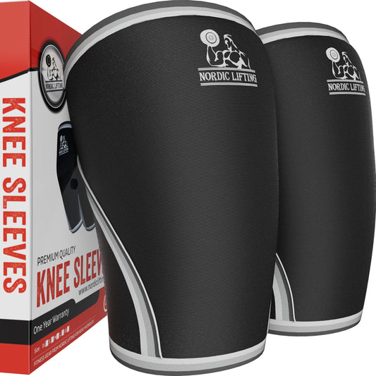 Nordic Lifting 7mm Knee Sleeves for Weightlifting & Gym (1 Pair) - Neoprene Compression Support for Squats, Powerlifting & Cross Training - USPA Approved - For Men & Women - L