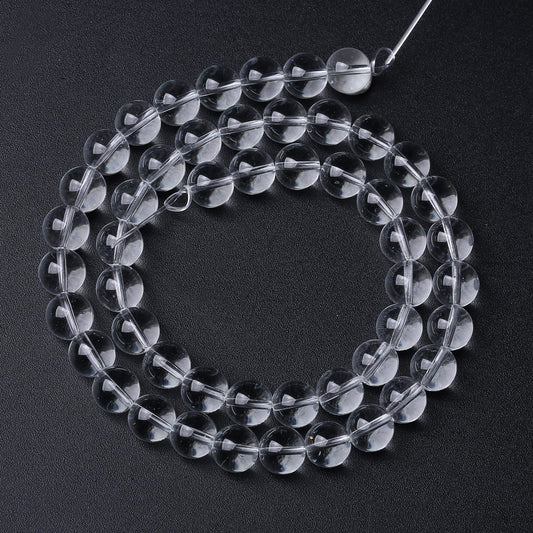 8MM 46PCS Clean Glass Spacer Loose Beads for Jewelry Making DIY Bracelet Necklace