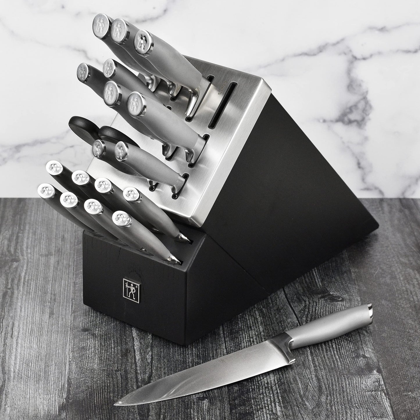 Henckels Forged Modernist 20 Piece Self Sharpening Knife Set - Black Knife Block