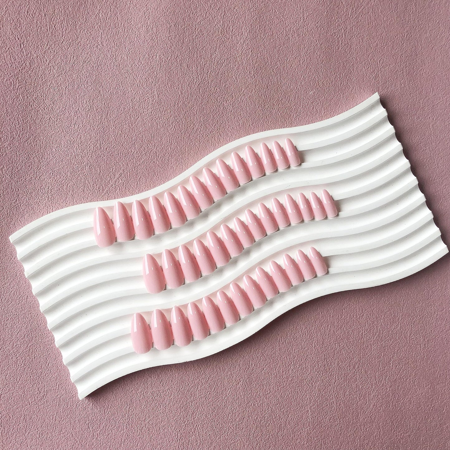 KXAMELIE Pale Pink Press on Nails Short Oval&Pastel Pink Press on Nails Medium Almond For Beach Party Daily Decoration in 72 PCS