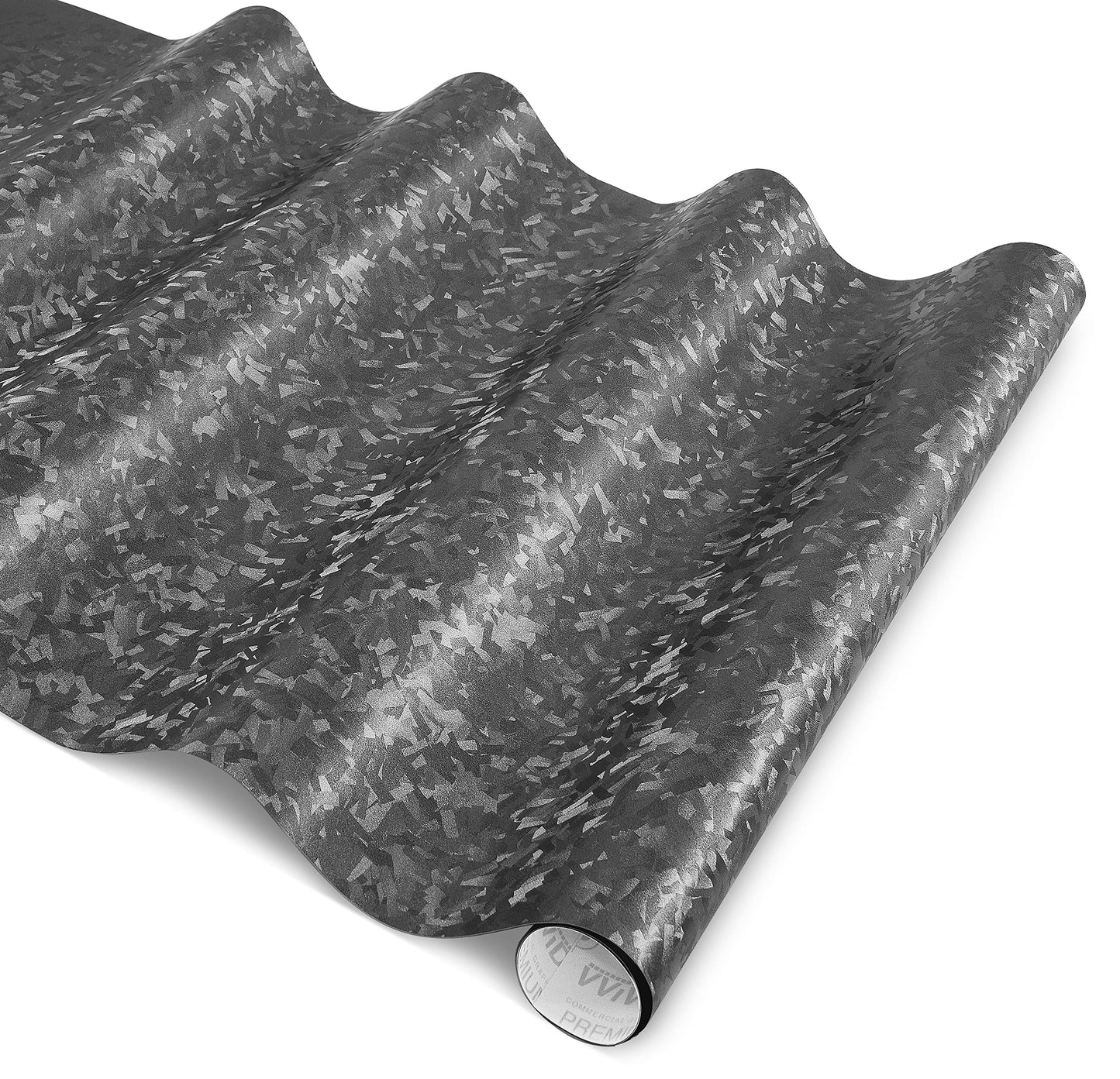 VViViD+ Forged Composite Carbon Patternless Car Vinyl Wrap Roll (25ft x 5ft, Ghost Metal)