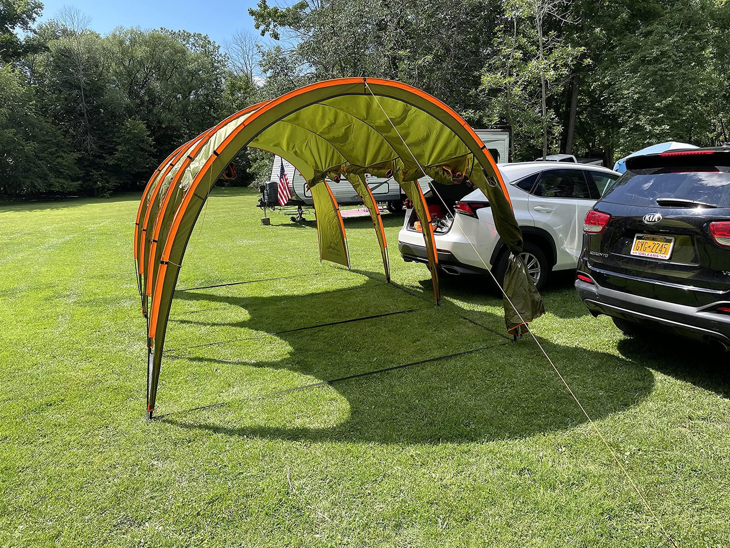 Car Canopy Tent Large Camping Shade for 8-10 Person Family Tent Picnic, BBQ, Friends Gathering Waterproof Windproof Lightweight Easy Setup 15 * 10 FT