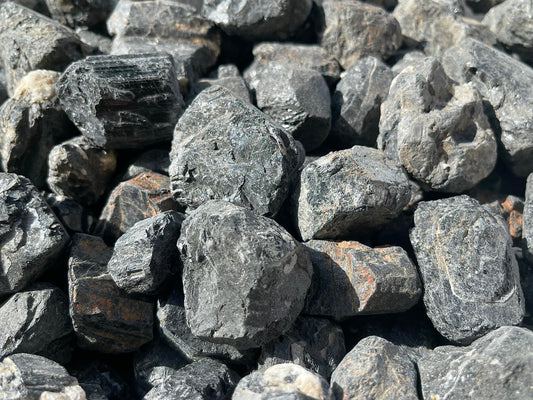 GAF TREASURES Wholesale Raw Black Tourmaline Crystals, Natural Black Tourmaline Stone, Black Tourmaline Rough, Healing Crystals (Black Tourmaline, 0.5 Pound)