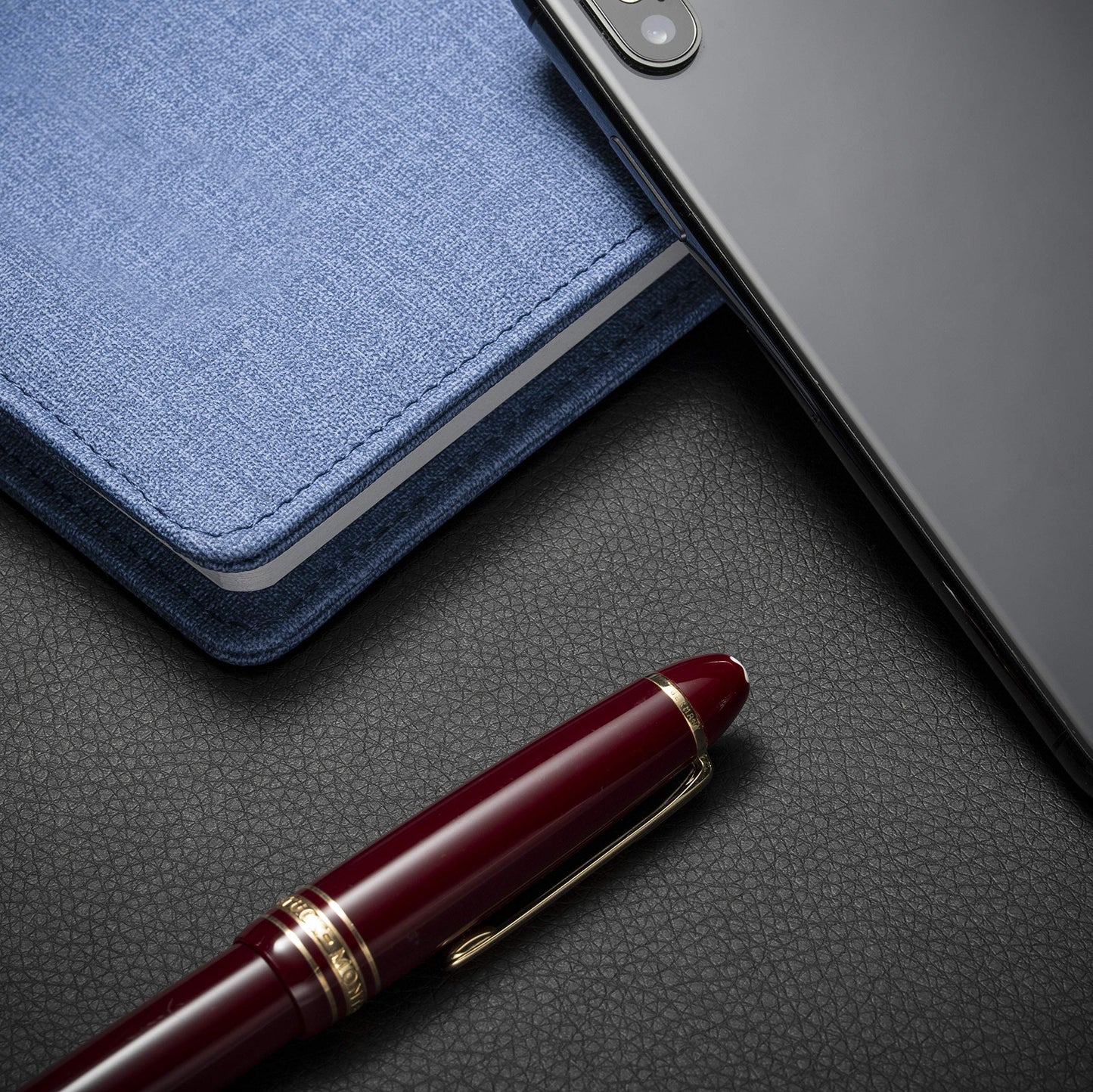 Nekmit Leather Desk Blotter Pad 36 x 20 Inches, Flat, Non-Slip, Waterproof, Black