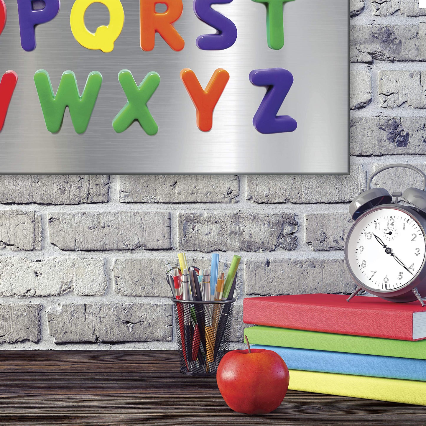 Essentially Yours Magnet and Message Board | Large Mountable 30 x 14 x 0.7 Inch Steel Bulletin Board (Silver)