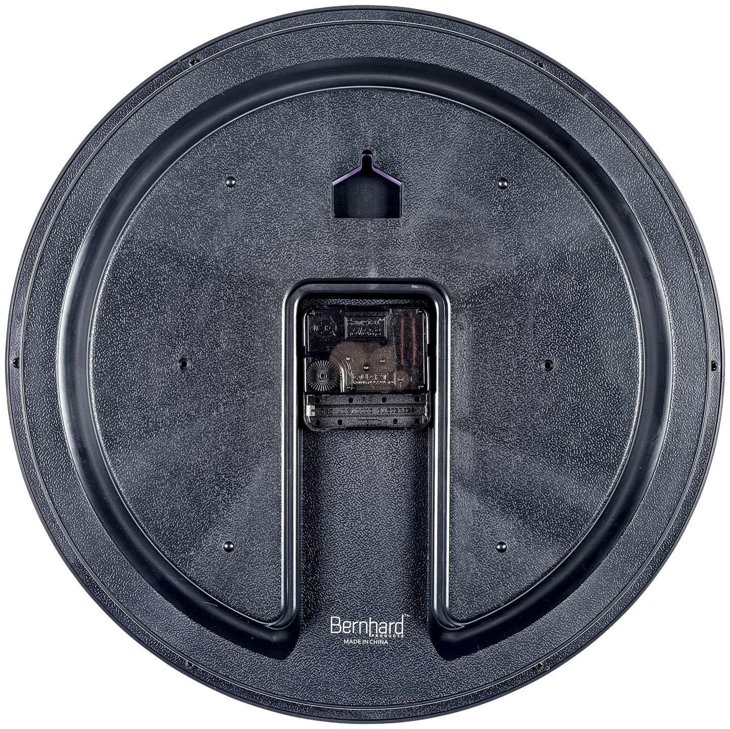 Bernhard Products Black Wall Clock, Large 13-Inch Silent Non Ticking Quartz Battery Operated Round Easy to Read Classroom/Home/School/Office Clock